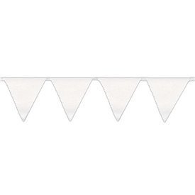 Banderín Triangulo Plástico Color Blanco (5Mts)