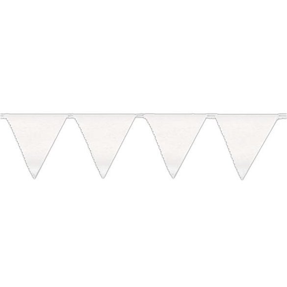 Banderín Triangulo Plástico Color Blanco (5Mts)