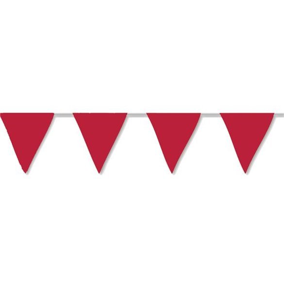 Banderín Triangulo Plástico Color Rojo (5Mts)