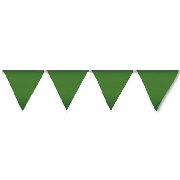 Banderín Triangulo Plástico Color Verde (5Mts)