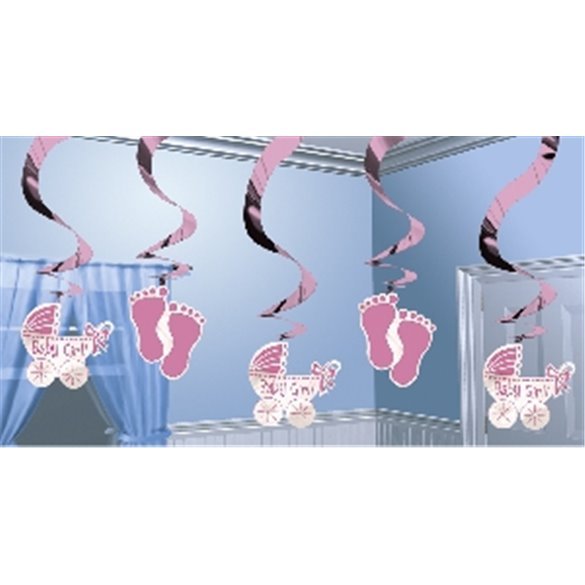 Decoracion Colgante (5) Espirales Baby Girl