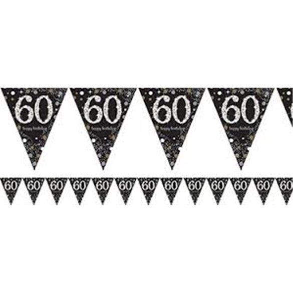 Banderin triangulos 60 Prismatic Plata/oro 4 metros