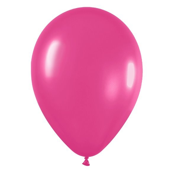 Globos Látex R12 Fucsia Metalizado de 30cm aprox (50 ud)