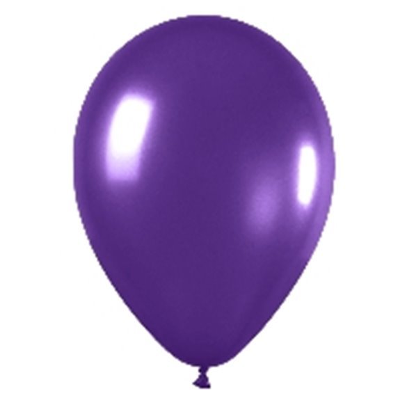Globos Látex R12 Violeta Metalizado de 30cm aprox (50 ud)