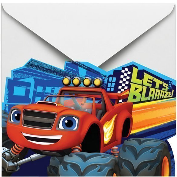 Invitaciones (8) Blaze y los Monster Machines