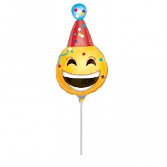 Globo Emoji fiesta palito sin inflar