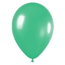 Globos Látex R12 Verde Sólido de 30cm aprox (50 ud)