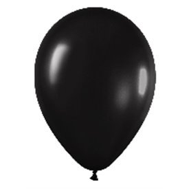 Globos Látex R12 Negro Metalizado de 30cm aprox (50 ud)