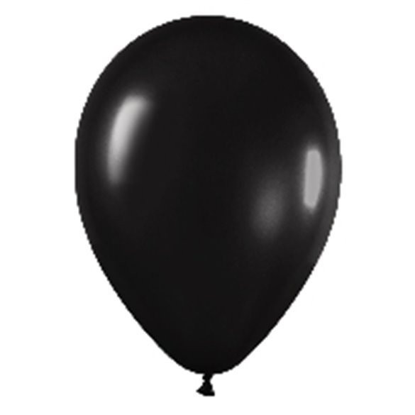 Globos Látex R12 Negro Metalizado de 30cm aprox (50 ud)