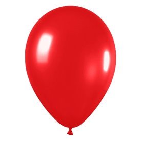 Globos Látex R12 Rojo Metalizado de 30cm aprox (50 ud)