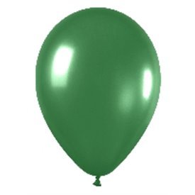 Globos de 13 cm aprox Color Verde Efecto Metalico-Cristal (100 ud)