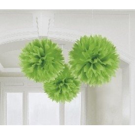 Fluffy PomPom Colgante Color Verde (3 de 40,6 cm)
