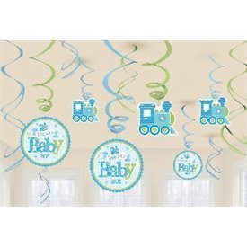 Decoracion Colgante (6x2) Bienvenido Baby Blue