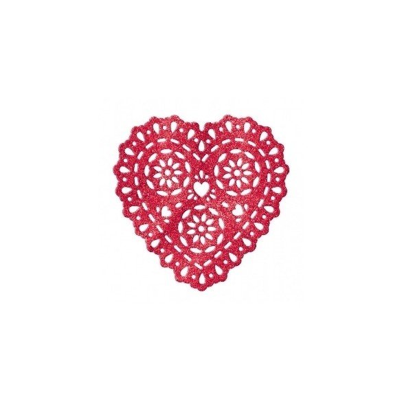 Decoracion Colgante Corazon Rojo Brillante