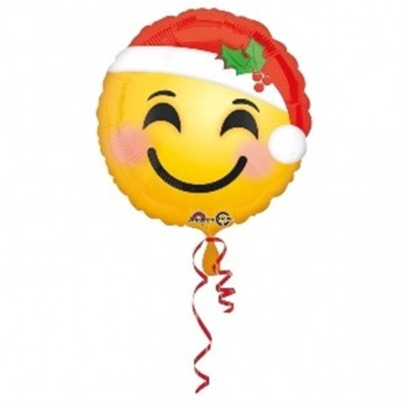 Globo Emoji Santa Claus de foil de 45cm