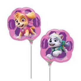 Globo Skye y Everest foil palito sin inflar