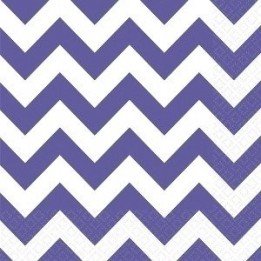 Articulo Servilletas (20) 33cm chevron Morado de Amscan