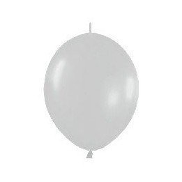 Articulo Globos Látex Link-o-Loon Plata Satín de 29cm aprox (25 ud)...