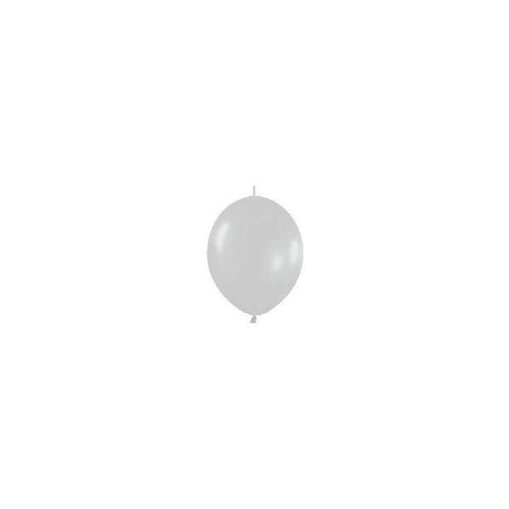 Articulo Globos Látex Link-o-Loon Plata Satín de 29cm aprox (25 ud)...