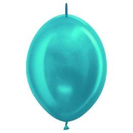 Articulo Globos Látex Link-o-Loon Azul Caribe Metalizado de 29cm ap...