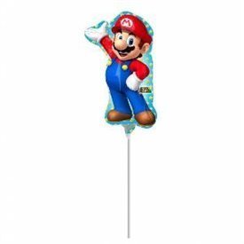 Globo Mario Bros foil palito sin inflar