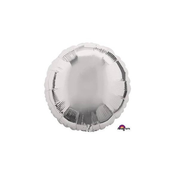 Globo Con Forma de Circulo de Aprox 45cm Color PLATA-
