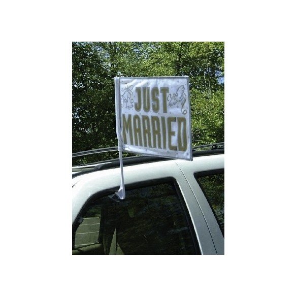 Bandera Coche Boda Just Married