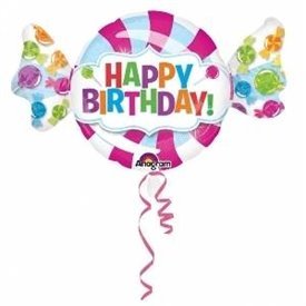 Globo Happy Birthday Forma Caramelo de 101cm