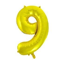 GLOBO GIGANTE NUMERO Nº9 Color Oro (Altura 85cm, Empaquetado)