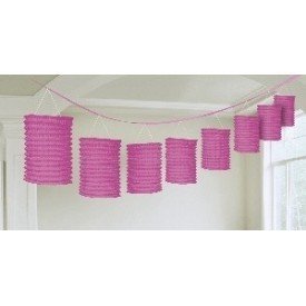 Guirnalda Farolillos Color Rosa ( Farolillos de 10x14 cm de 3,6 M)