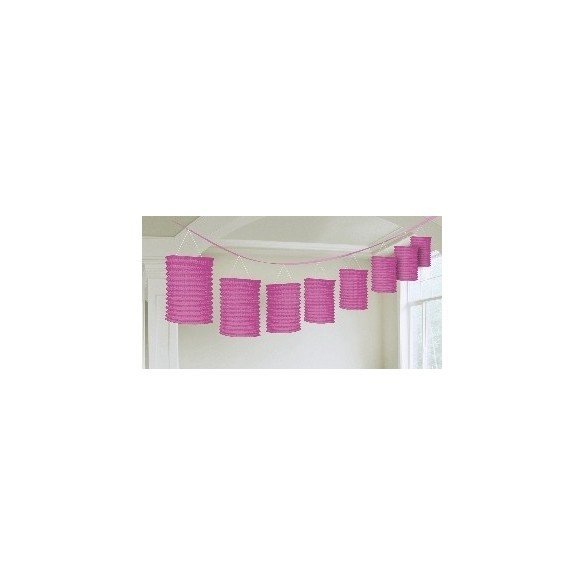 Guirnalda Farolillos Color Rosa ( Farolillos de 10x14 cm de 3,6 M)