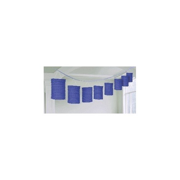 Guirnalda Farolillos Color Azul Fuerte ( Farolillos de 10x14 cm de 3,6 M)