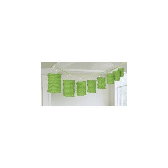 Guirnalda Farolillos Color Verde ( Farolillos de 10x14 cm de 3,6 M)