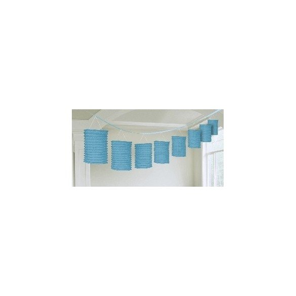 Guirnalda Farolillos Color Azul Caribe ( Farolillos de 10x14 cm de 3,6 M)