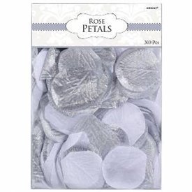 Confetti tela pétalos Plata /blancos (300)
