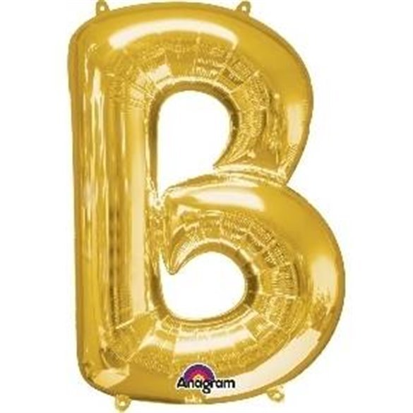 Globo Letra B Mini de Color Oro (40 cm Aprox)