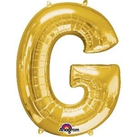 Globo Letra G Mini de Color Oro (40 cm Aprox)