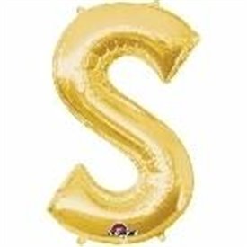 Globo Letra S Mini de Color Oro (40 cm Aprox)