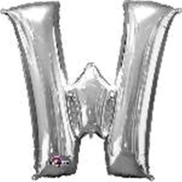 Globo Letra W Mini de Color Plata (40 cm Aprox)3305601 Anagram