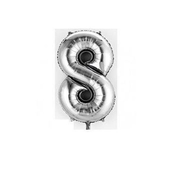 Globo Numero Nº8 Color Plata (33 cm Aprox, Empaquetado)3309011 Anagram