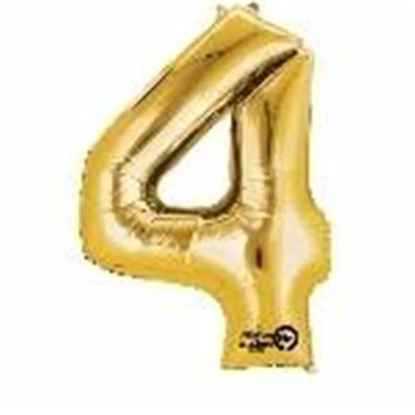 Globo Numero Nº4 Color Oro (33 cm Aprox, Empaquetado)3308311 Anagram