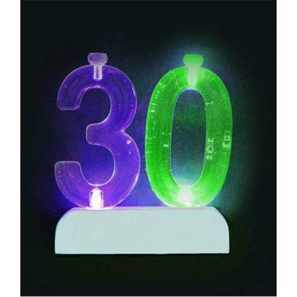 Vela Número 30 de luz led.