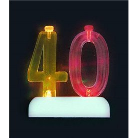 Vela Número 40 de luz led.