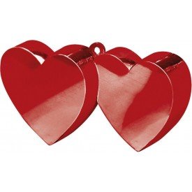 PESITO DOBLE CORAZON ROJO