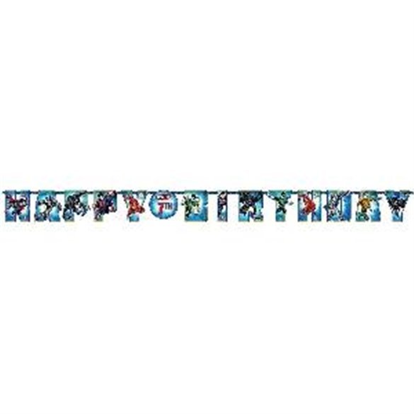Guirnalda Liga de la Justicia Happy Birthday Personalizable
