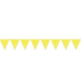 Articulo Banderín Triangulo Plástico Color Amarillo Lunar Blanco (5...