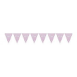 Articulo Banderín Triangulo Plástico Color Blanco Lunar Rosa (5 Mts...