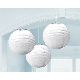 Linternas Colgantes Color Blanco (3 de 20,4 cm)