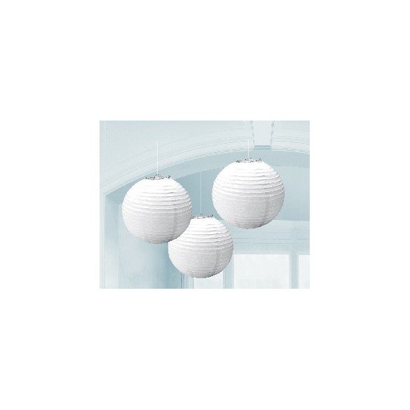 Linternas Colgantes Color Blanco (3 de 20,4 cm)