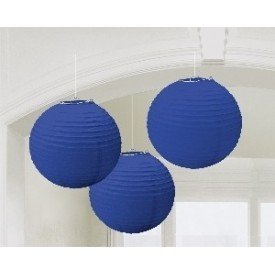 Linternas Colgantes Color Azul Fuerte (3 de 20,4 cm)